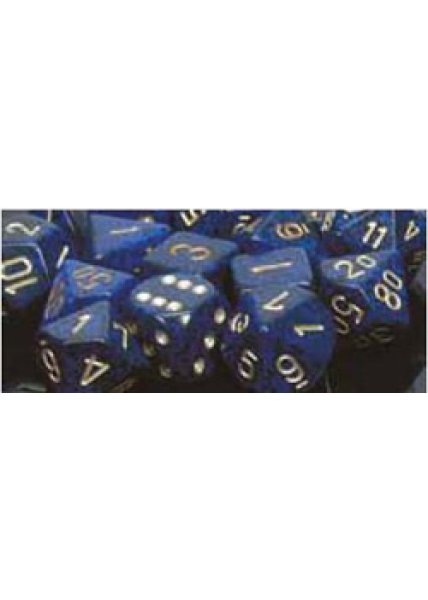 DICE D6: CHX25737 Speckled 16mm Pip Gold Cobalt (12)