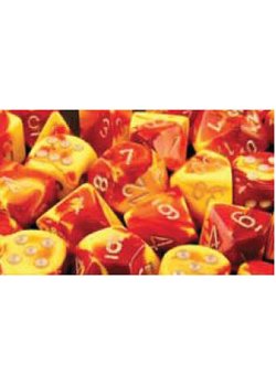 DICE D6: CHX26650 Gemini 16mm Red Yellow Silver (12)