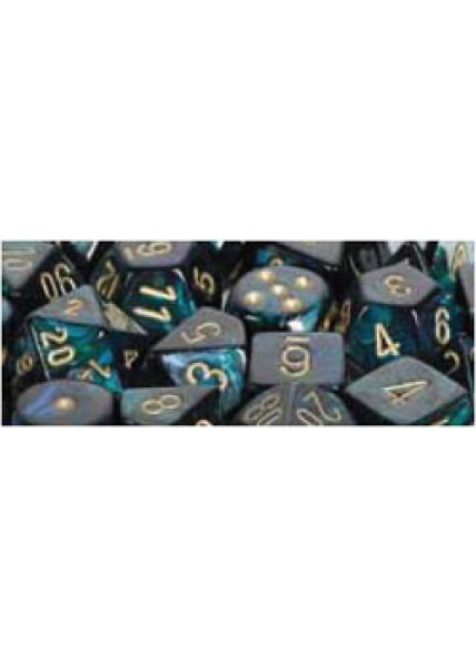 DICE D6: CHX27615 Scarab 16mm Jade Gold Black (12)