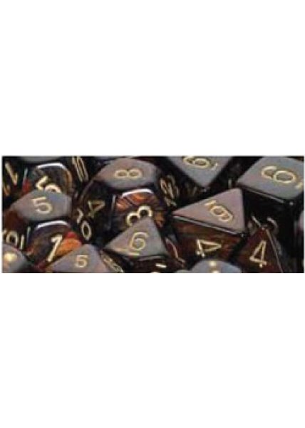 DICE D6: CHX27619 Scarab 16mm Blue Blood Gold (12)