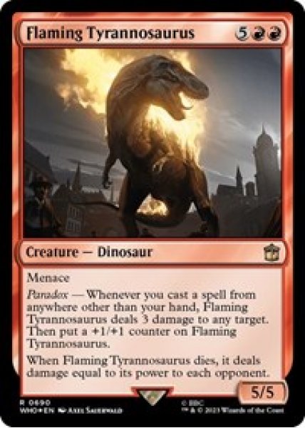 Flaming Tyrannosaurus (Surge Foil) Foil