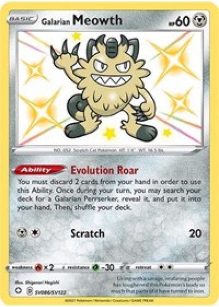 Galarian Meowth SV086/SV122 - Holo