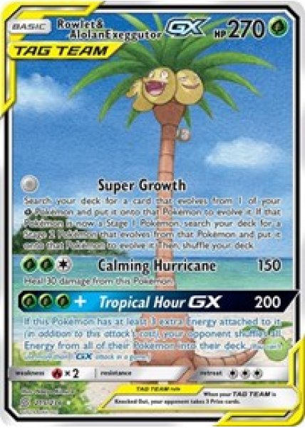 Rowlet & Alolan Exeggutor GX  215/236 - Holo