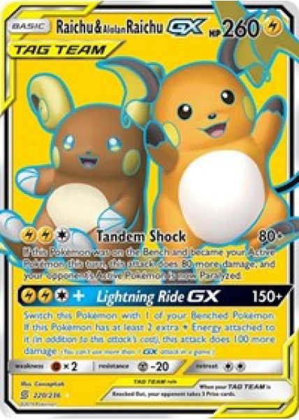 Raichu & Alolan Raichu GX  220/236 - Holo