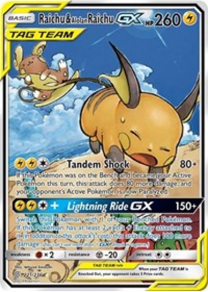 Raichu & Alolan Raichu GX  221/236 - Holo