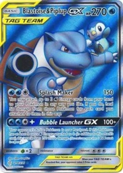 Blastoise & Piplup GX  214/236 - Holo