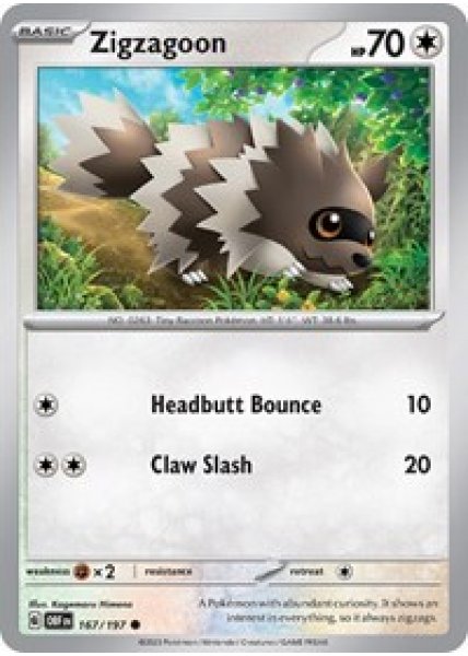 Zigzagoon 167/197 Reverse Holo