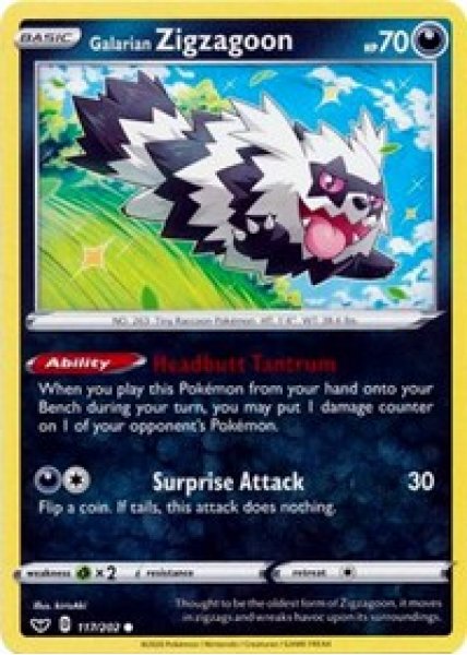 Galarian Zigzagoon 117/202 - Reverse Holo