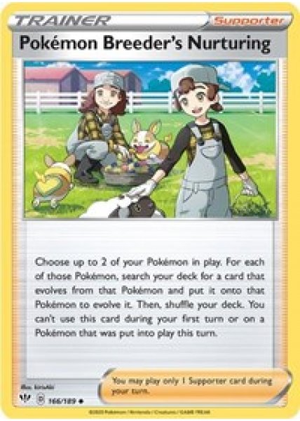 Pokemon Breeder's Nurturing 166/189 - Reverse Holo