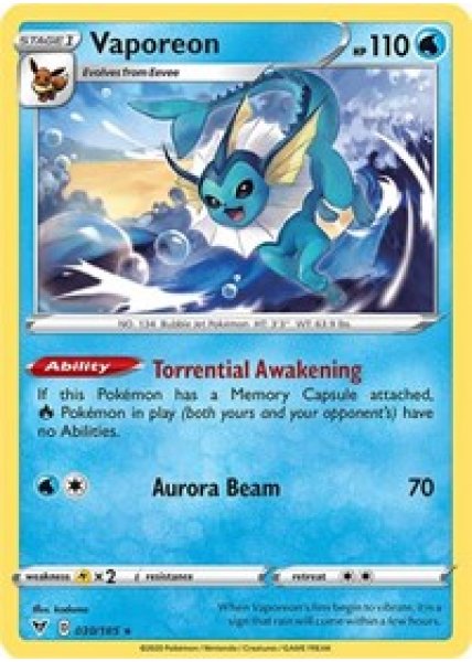 Vaporeon 030/185 - Reverse Holo