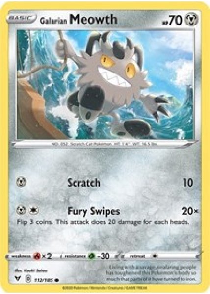 Galarian Meowth 112/185 - Reverse Holo