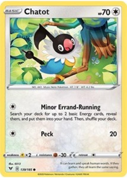 Chatot 139/185 - Reverse Holo