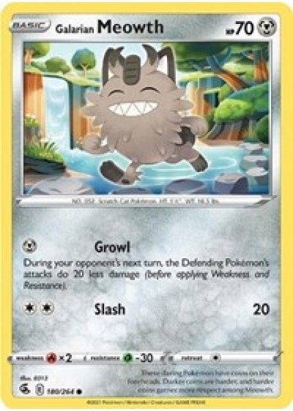 Galarian Meowth 180/264 - Reverse Holo