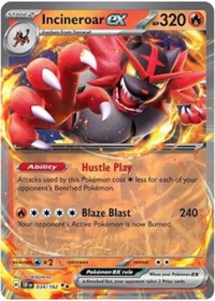 Incineroar ex - 034/162 - Holofoil