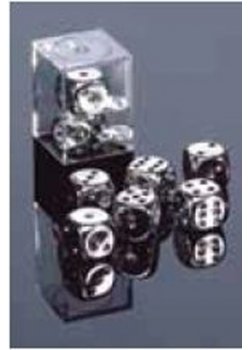 DICE D6: CHX29007 Silver-plated 16mm With Pips (2)