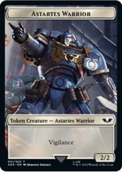 Astartes Warrior (001) // Clue Double-sided Token (Surge Foil) - Foil