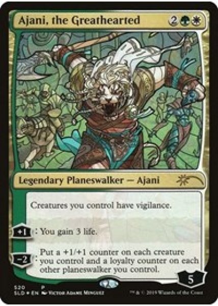 Ajani, the Greathearted (Stained Glass) - Foil