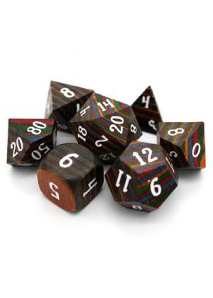 Wood Dice 7-Set: Rainbow