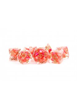 MDG Pearl: Red w/ Copper Numbers Seven Poly Dice Set