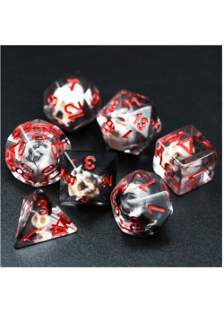 DICE 7-set: Black Smoke Skull