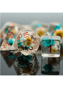 DICE 7-set:Blue & White Star Flower Set