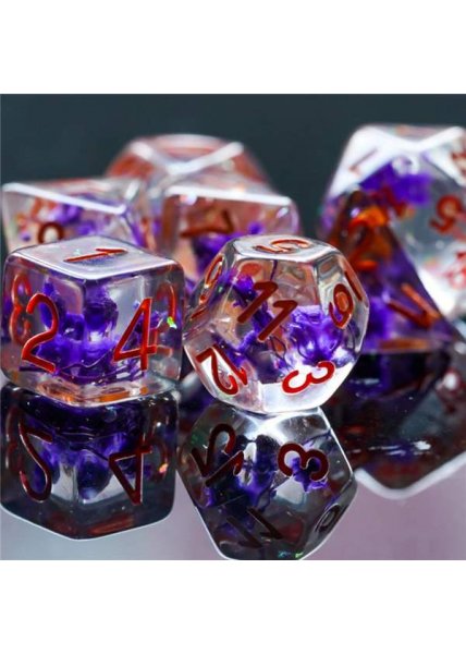 DICE 7-set: Purple Flowers Set