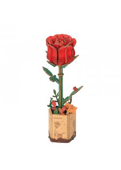 Rowood Wooden Bloom Craft: Red Rose