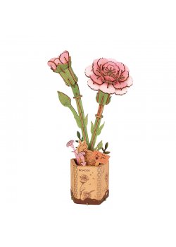 Rowood Wooden Bloom Craft: Pink Carnation