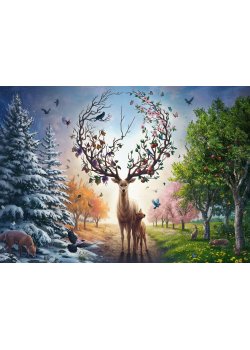 Deer at Day and Night (1000 pieces)