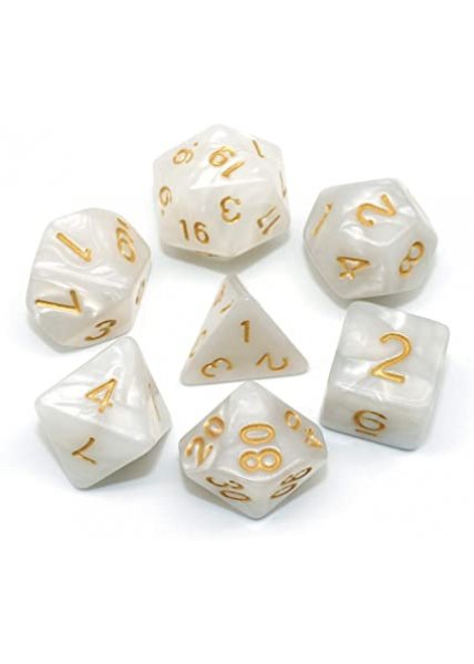 Oversized Dice Set: White Pearl