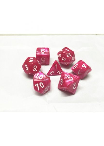 DICE 7-set: Vibrant Pink Pearl (7)