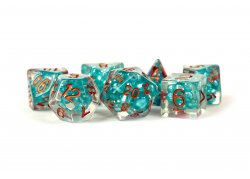 MDG Pearl: Teal w/ Copper Numbers Seven Poly Dice Set