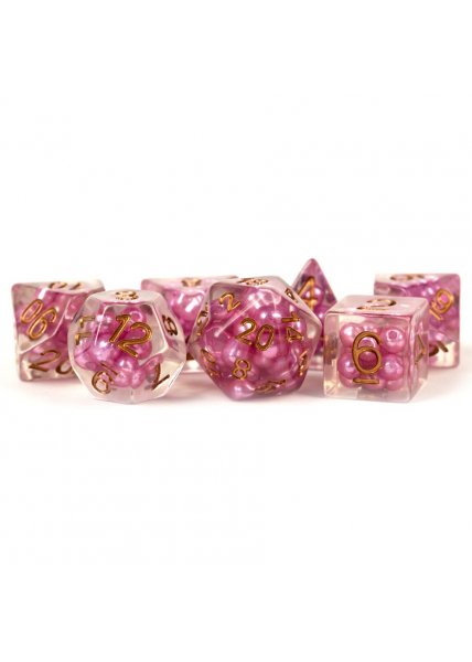 MDG Pink Pearl Seven Poly Dice Set