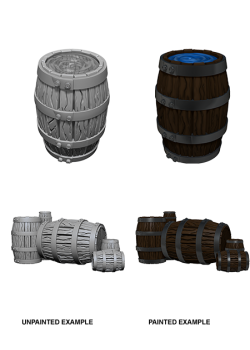 WizKids Deep Cuts Unpainted Miniatures: Barrel & Pile of Barrels