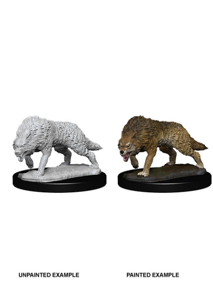 WizKids Deep Cuts Unpainted Miniatures: Timber Wolves