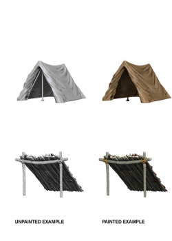 WizKids Deep Cuts Unpainted Miniatures: Tent & Lean-To